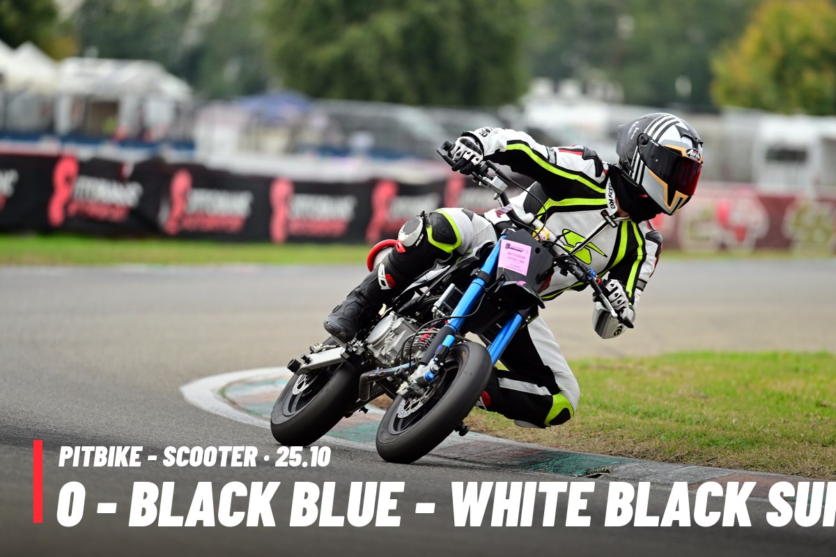 PITBIKE - SCOOTER 0 - BLACK BLUE - WHITE BLACK SUITE (WHITE BLACK HELMET) · 0 PACCHETTO – tutte le tue foto del 25/10