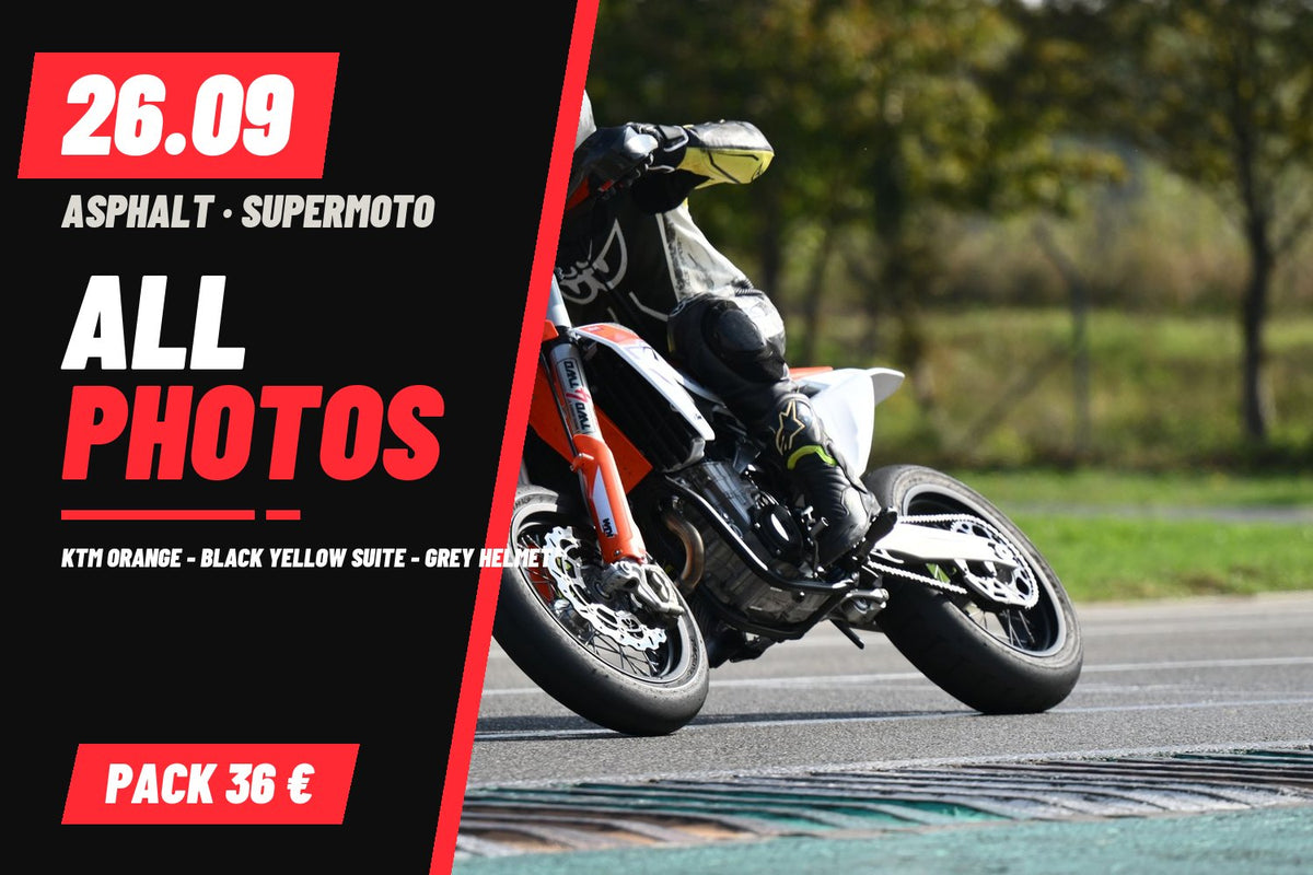 SUPERMOTO KTM ORANGE - BLACK YELLOW SUITE - GREY HELMET · 0 PACCHETTO – tutte le tue foto del 26/09