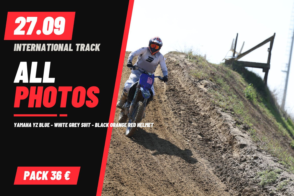 YAMAHA YZ BLUE - WHITE GREY SUIT - BLACK ORANGE RED HELMET · 0 PACCHETTO – tutte le tue foto del 27/09