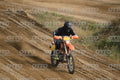 KTM EXC ORANGE - BLACK SUIT WITH WHITE GRAPHICS - BLACK HELMET WITH GOGGLES - FLUO YELLOW BOOTS · DSH_0227