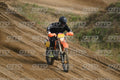 KTM EXC ORANGE - BLACK SUIT WITH WHITE GRAPHICS - BLACK HELMET WITH GOGGLES - FLUO YELLOW BOOTS · DSH_0228
