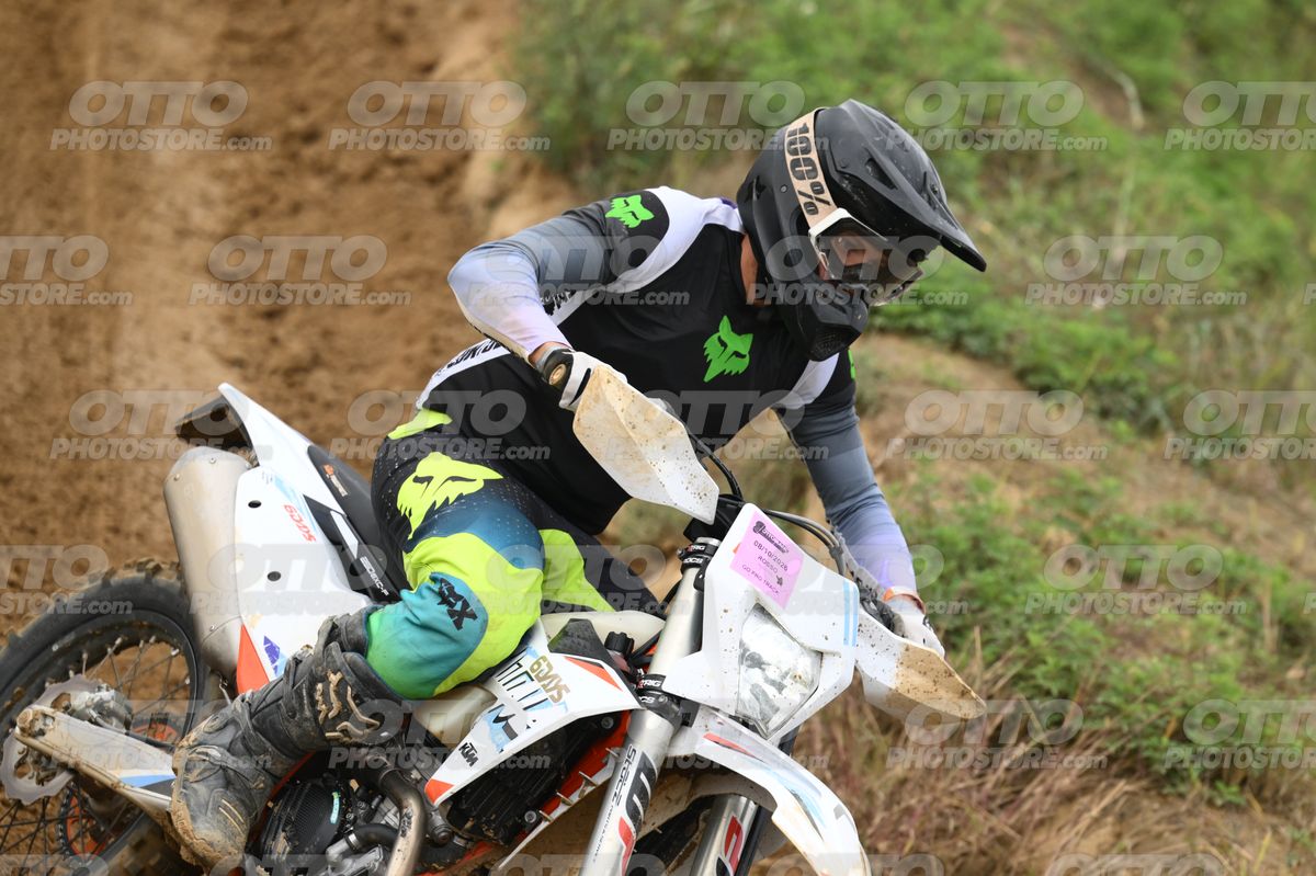 WHITE BIKE WITH PINK NUMBER PLATE - BLACK GREY FLUO GREEN FOX SUIT WITH FLUO YELLOW GREEN TEAL PANTS - BLACK GREY HELMET · DSH_0361