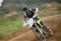 WHITE BIKE WITH PINK NUMBER PLATE - BLACK GREY FLUO GREEN FOX SUIT WITH FLUO YELLOW GREEN TEAL PANTS - BLACK GREY HELMET · DSH_0546