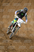 WHITE BIKE WITH PINK NUMBER PLATE - BLACK GREY FLUO GREEN FOX SUIT WITH FLUO YELLOW GREEN TEAL PANTS - BLACK GREY HELMET · DSH_0692