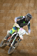 WHITE BIKE WITH PINK NUMBER PLATE - BLACK GREY FLUO GREEN FOX SUIT WITH FLUO YELLOW GREEN TEAL PANTS - BLACK GREY HELMET · DSH_0694