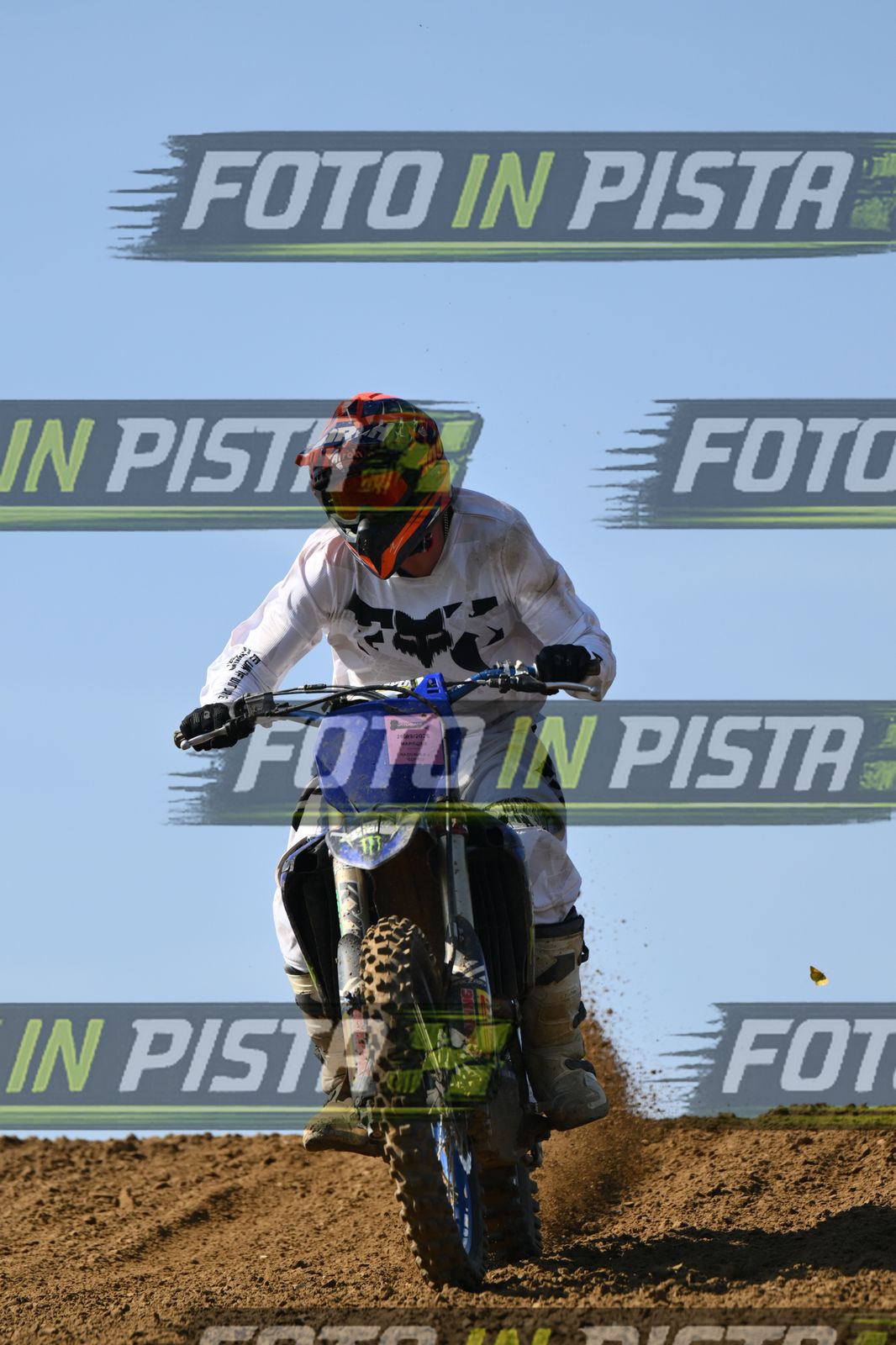BLUE BIKE - WHITE SHIRT - ORANGE BLACK HELMET · DSH_0740