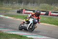 PITBIKE - SCOOTER WHITE BLACK MINI SPORT BIKE WITH TEAL TRIM AND PINK PLATE - ORANGE BLACK FLUO YELLOW MTECH SUIT - BLACK HELMET WITH ORANGE VISOR · DSH_0826