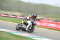 PITBIKE - SCOOTER WHITE BLACK MINI SPORT BIKE WITH TEAL TRIM AND PINK PLATE - ORANGE BLACK FLUO YELLOW MTECH SUIT - BLACK HELMET WITH ORANGE VISOR · DSH_0882