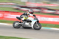 PITBIKE - SCOOTER WHITE BLACK MINI SPORT BIKE WITH TEAL TRIM AND PINK PLATE - ORANGE BLACK FLUO YELLOW MTECH SUIT - BLACK HELMET WITH ORANGE VISOR · DSH_0974