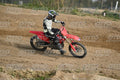 HONDA CRF RED - WHITE BLACK SUIT WITH BLACK PANTS - BLACK WHITE GREEN HELMET WITH MONSTER GRAPHICS · DSH_1638