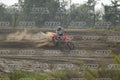 HONDA CRF RED - WHITE BLACK SUIT WITH BLACK PANTS - BLACK WHITE GREEN HELMET WITH MONSTER GRAPHICS · DSH_1693