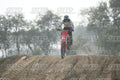 HONDA CRF RED - WHITE BLACK SUIT WITH BLACK PANTS - BLACK WHITE GREEN HELMET WITH MONSTER GRAPHICS · DSH_1794