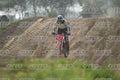 HONDA CRF RED - WHITE BLACK SUIT WITH BLACK PANTS - BLACK WHITE GREEN HELMET WITH MONSTER GRAPHICS · DSH_1798