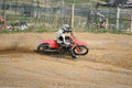 HONDA CRF RED - WHITE BLACK SUIT WITH BLACK PANTS - BLACK WHITE GREEN HELMET WITH MONSTER GRAPHICS · DSH_1817