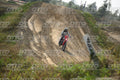 HONDA CRF RED - WHITE BLACK SUIT WITH BLACK PANTS - BLACK WHITE GREEN HELMET WITH MONSTER GRAPHICS · DSH_1908