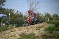 BETA RR RED WHITE BLUE - RED BLACK FXR SUIT WITH BLUE PANTS - WHITE RED HELMET WITH GREEN GOGGLES · DSH_2018
