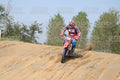 BETA RR RED WHITE BLUE - RED BLACK FXR SUIT WITH BLUE PANTS - WHITE RED HELMET WITH GREEN GOGGLES · DSH_2108