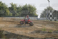 BETA RR RED WHITE BLUE - RED BLACK FXR SUIT WITH BLUE PANTS - WHITE RED HELMET WITH GREEN GOGGLES · DSH_2232