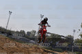 GAS GAS RED - LIGHT BLUE WHITE SUIT - BLACK BLUE RED HELMET · JD9A3991